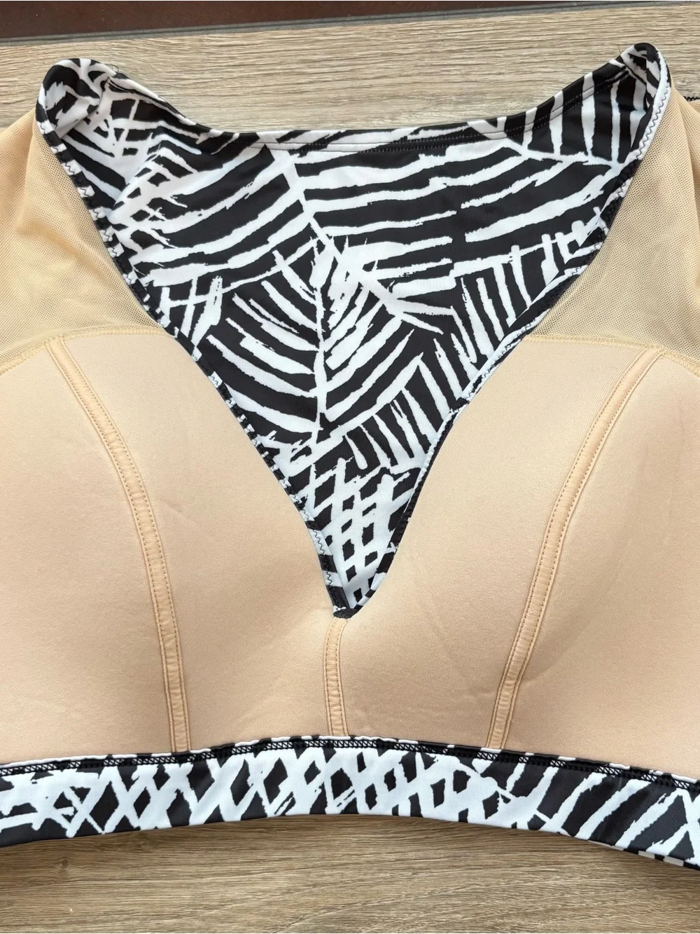Cacique Swim NWT No Wire Lightly Lined Puff-Sleeve Swim Bikini Top Size 16